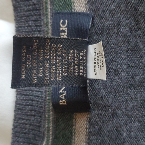 Banana Republic Merino Wool green and grey sweater - Picture 5 of 5